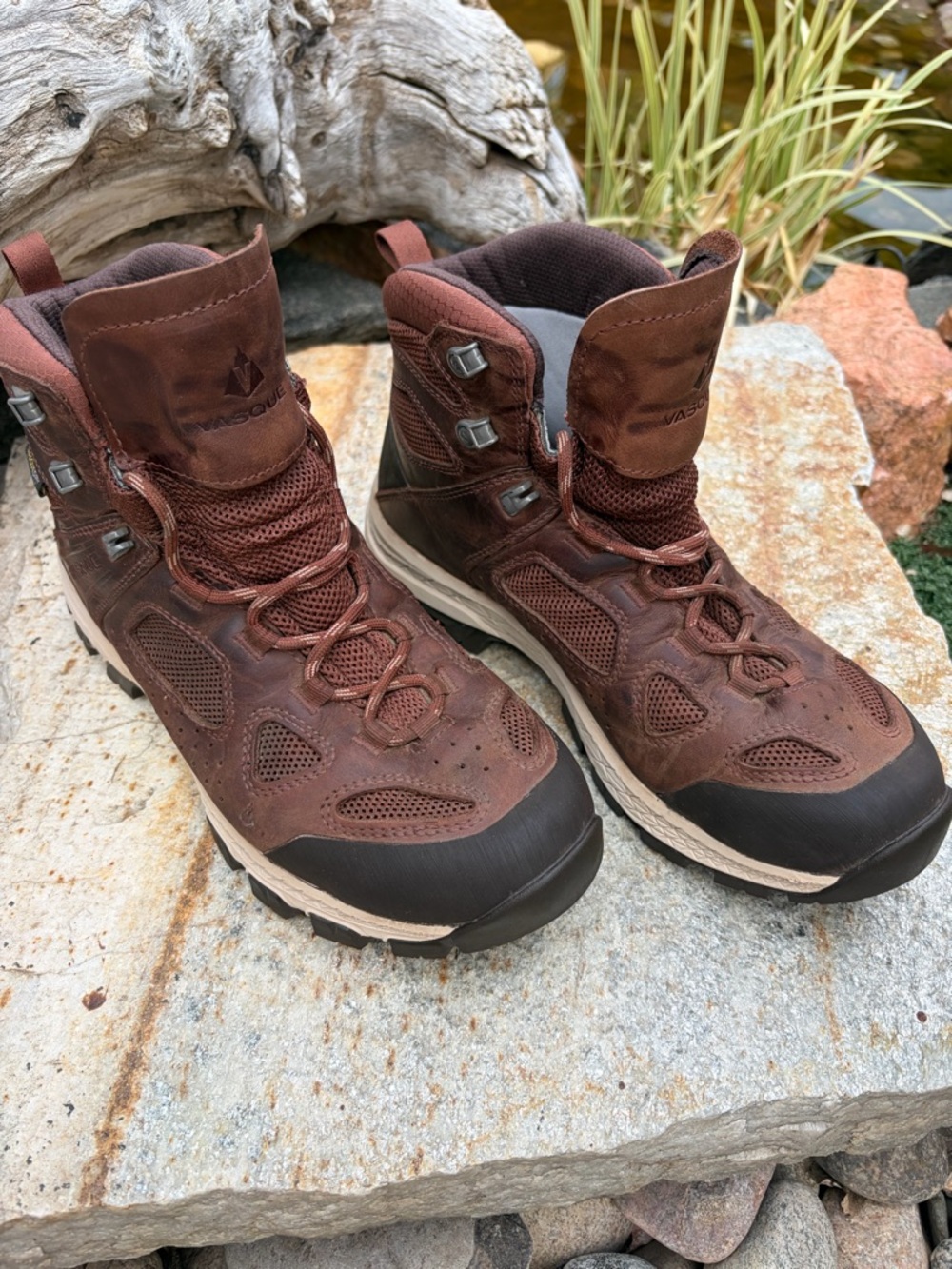 Vasque Breeze Women's 10.5 Hiking Boots Cappuccino Brown Leather Waterproof‎